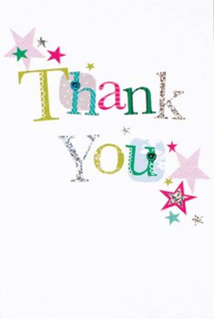 There is an uplifting elegance in the composition of this thank you card, its artistry echoing the friendly, welcoming atmosphere that defines Rush Green. Each letter is animated with a personality of its own: here, a whimsical loop or a cascade of playful dots; there, a gentle slip of silver that catches the morning light filtering through the windows of local homes. Stars, some adorned with sparkling pink or bold turquoise and others shimmering in silver, are carefully arranged near the message, much like a florist would add carefully chosen accent flowers to a seasonal bouquet. The spacious design and crisp white backdrop provide a fresh, modern feel, as open and inviting as a walk through the tree-lined streets near Crow Lane. Unpretentious yet quietly sophisticated, this card's design bridges casual gratitude and formal appreciation-making it ideal for any thank you gesture, from neighbours sharing kindness to friends celebrating milestones. Paired with a fresh bouquet delivered by Florist Rush Green, the card transforms thanks into something tangible, memorable, and as uplifting as a field of wildflowers on a sunny afternoon.